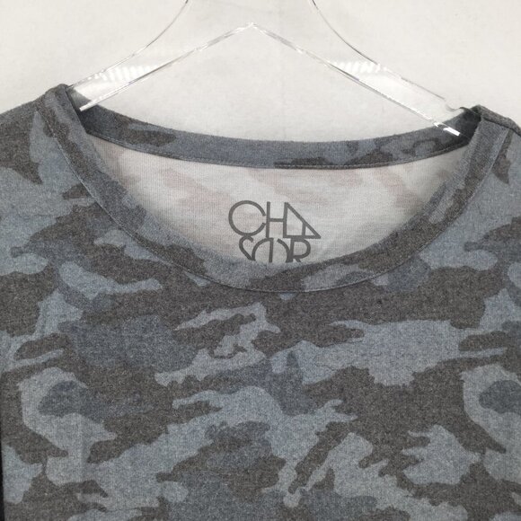 Chaser gray soft sweatshirt camo shirt top fleece blue women new Medium M - Picture 2 of 4